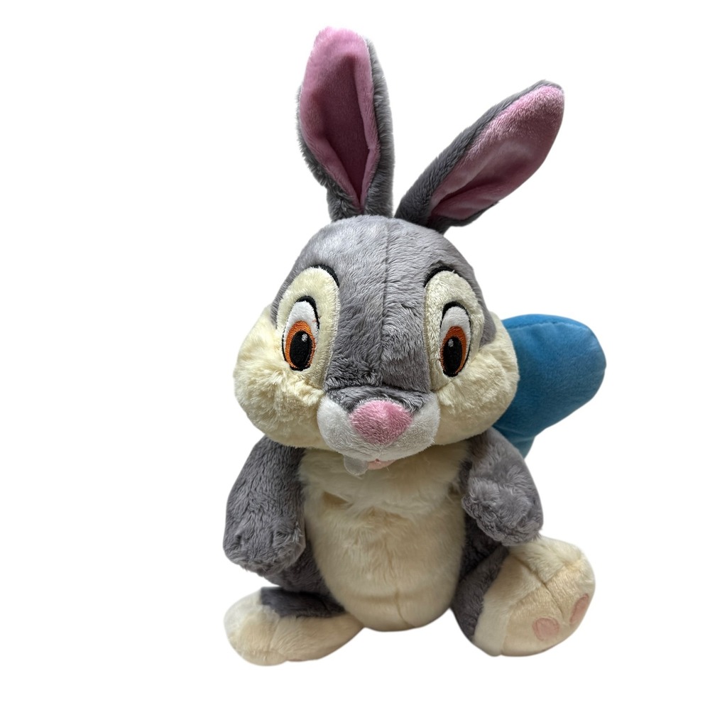 Disney Store Thumper Plush Stuffed Animal Bunny Rabbit Blue Bow Bambi